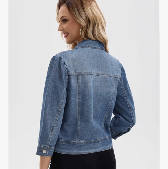 Soho Jackets & Blazers - Soho Light Blue Distressed Denim Jacket